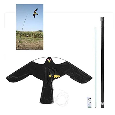 Image of AILZNN Defenders Hawk Kite, Bird Repeller Extendable Flying Scarer Kite with 7m Telescopic Pole