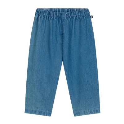 Image of Petit Bateau Elasticated Waist Straight leg jeans for kids, Size: 2y, Blue