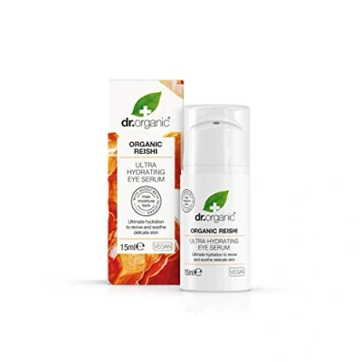 Image of Dr Organic Reishi Mushroom Instant Hydrating Eye Serum, Natural, Vegan, Cruelty Free, Paraben &amp; SLS 15ml