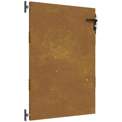 Image of vidaXL Garden Metal Gate in Corten Steel Durable, Anti corrosive and Rusty Brown Colour, Perfect for Patio or Fencing, Easy Assembly, Lockable Design Privacy Security.