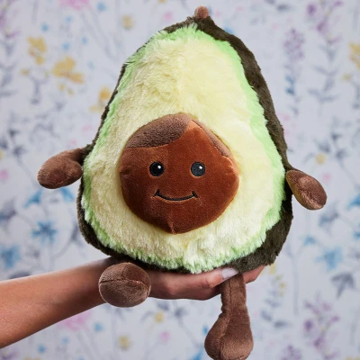Image of Warmies Plush Avocado Microwavable Weighted Teddy with French Lavender Scent, Hot or Cold for Cool Relaxation and Warm Relief