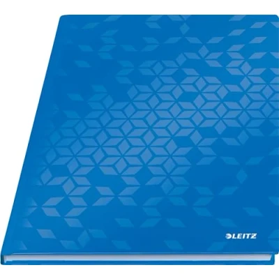Image of Leitz A4 Hard Cover Notebook, Blue (80 Sheets, Ruled, 90 gsm Ivory Paper, Wow Range)