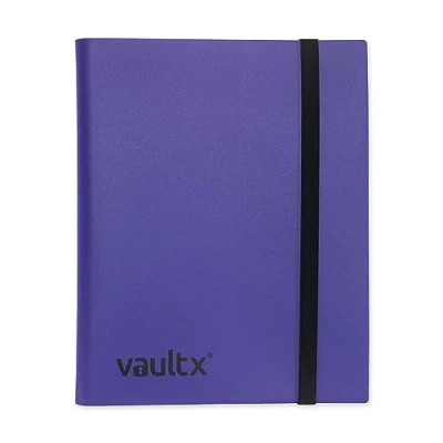 Image of Vault X 9 Pocket Trading Card Strap Binder, 360 cards, Standard, 20 Side Loading Pages, Folder for Collectible Games, Sports, TCG (Purple)