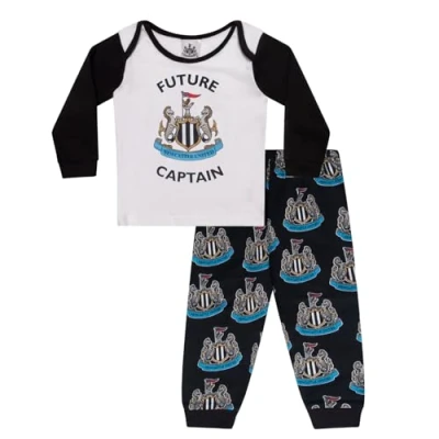 Image of Newcastle United FC Official Football Gift Boys Kids Baby Pyjamas 18 24 Months Black