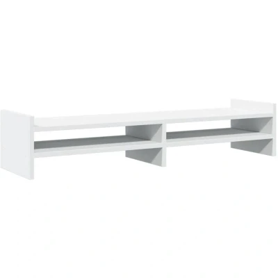Image of vidaXL Monitor Stand White 100x27x20 cm Engineered Wood