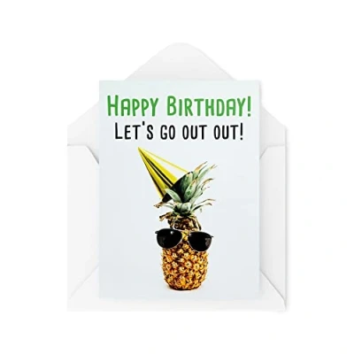 Image of Funny Birthday Cards Let&#039;s Go Out Fun for Him Her Best Friends Mates Card Adulting Cute CBH377