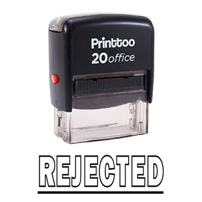 Image of Printtoo Self Inking Rubber Stamp Office Stationary Rejected Custom Black