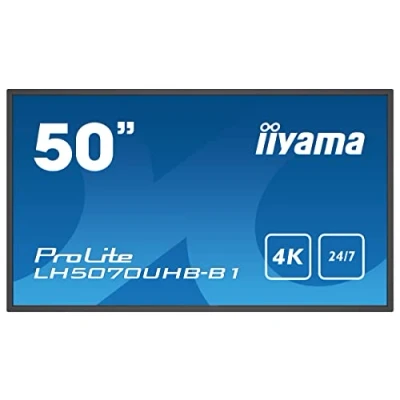 Image of iiyama LH5070UHB B1 Signage Display Digital Flat Panel 125.7 cm (49.5&quot;) VA 700 cd/m² 4K Ultra HD Black Built in Processor Android 9.0 24/7