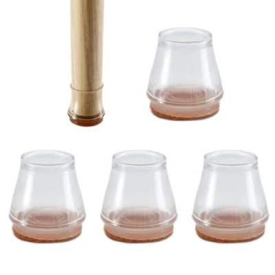 Image of Floor Protectors for Chairs, Chair Leg Hardwood Floors, Round Covers, Silicone Covers Furniture Gliders, Caps, Pack of 4