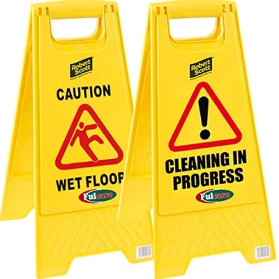 Image of Wet Floor Sign Safety Maintenance Caution Floor/Cleaning in Progress A Frames (Pack of 2)