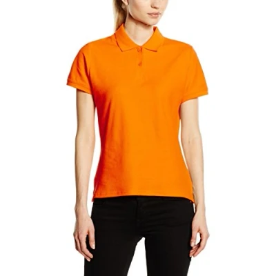 Image of FRUIT OF THE LOOM Women&#039;s Premium Polo Shirt, Orange, S UK