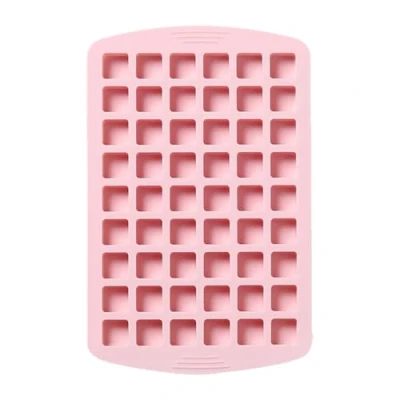 Image of Selecto Bake 54 Cavities Square Caramel Candy Silicone Molds,Chocolate Truffles Mold,Grid Fondant Mould,Hard Mold Pralines Gummy Jelly Pink