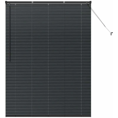 Image of Vidaxl with Curtains Other Manual Black 125 x 175 cm Aluminium