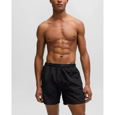 Image of Boss Orange Dolphin NOS Mens Quick Drying Swim Shorts with Stripe and Logo Black Size X Large