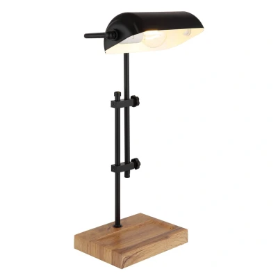 Image of Marid Bankers Table Lamp Matt Black 1x E27