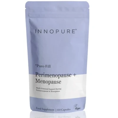 Image of INNOPURE Perimenopause &amp; Menopause Supplements (4 Month Supply) Hormone Balance for Women, All in One Complex with Natural Plant Estrogens, Red Clover, Sage Capsules (Not Tablets) UK Made