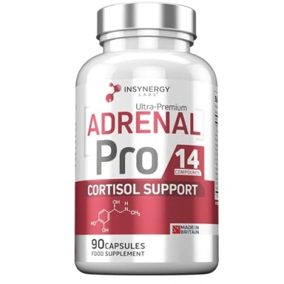 Image of Adrenal &amp; Cortisol Complex (14 Additional Lowering Ingredients) High Strength Reducing Supplements 90 Vegan Capsules Rhodiola Rosea Ashwagandha Fatigue
