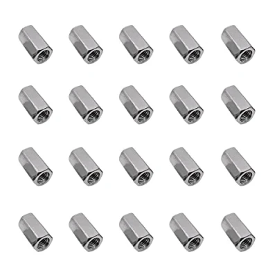 Image of SyiXute 20 Pcs Long Rod Nut,M5 Hex Coupling Nut,Carbon Steel Nut for Home Office Workshop Industrial Constructor and Multi Purpose Use (M5*8 * 15mm)