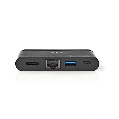 Image of Nedis Computer Hub USB Type C / 3.0 HDMI Gigabit Ethernet Power Delivery 100 W Black