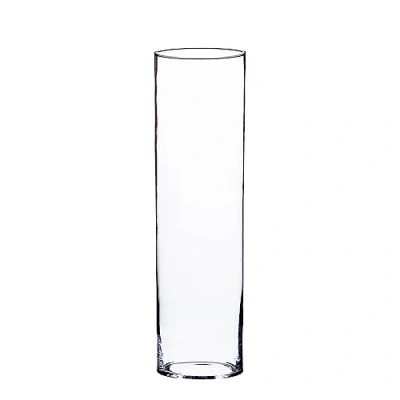 Image of simpa XL Floor Standing Clear Glass Cylinder Vase 60cm (H) x 18.5cm Dia Quality Handmade Craftmanship