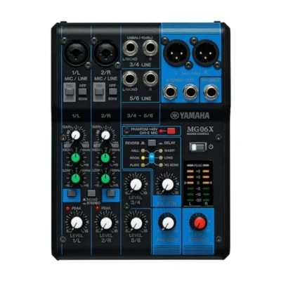 Image of Yamaha MG06X Mixing Console Compact mixer with 6 input channels, SPX digital effects and D PRE mic preamps, Black, 11.6 x 10.5 4.7 inches