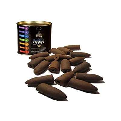 Image of Chakra Backflow Incense Cones 9cm x 7cm (Pack of 6) Premium Aromatic Relaxation Perfect for Home &amp; Office Decor