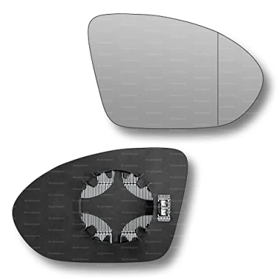 Image of Less4spares Replacement Wing Mirror Glass Right Compatible with Vauxhall Insignia 2017 2022 CLIP ON Driver Off side Heated Blind Spot