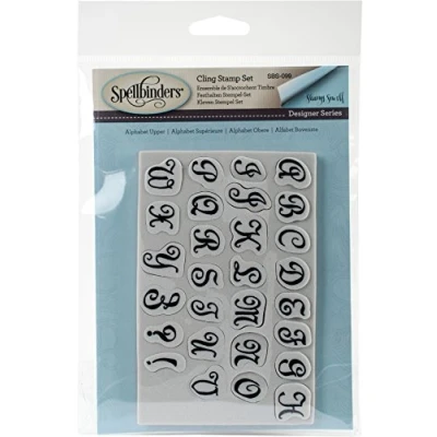 Image of Spellbinders Alphabet Upper Cling Rubber Stamp, Synthetic Material, Multi Colour, 20.2 x 13 0.6 cm