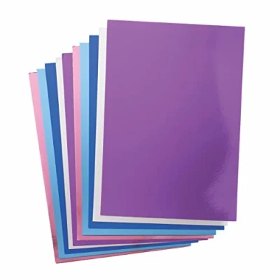 Image of Baker Ross FE704 Winter Metallic A4 Card Pack of 20, Card, Craft Supplies for Kids, Ideal Activities and Decoration Making
