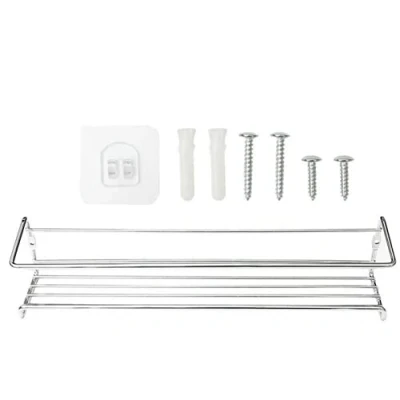 Image of Wall Mounted Spice Rack Kitchen Organizer Seasoning Storage Shelf Condiments Holder