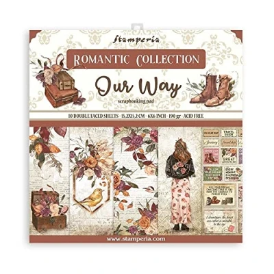 Image of Stamperia International Scrapbooking Pad Our Way, Multicoloured, 6 x inches, SBBXS19