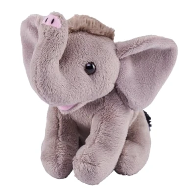 Image of Wild Republic Pocketkins Eco Elephant, Stuffed Animal, 5 Inches, Plush Toy, Made from Recycled Materials, Friendly