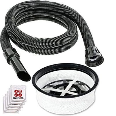 Image of SPARES2GO 2.5m Hose with Swivel Cuffs + 12&quot; Round Filter Fresheners Compatible Numatic Henry HVR200 HVR200A HVX200 Vacuum Cleaner