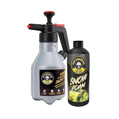 Image of Motorrevive Pack of Snow Foam Yellow Shampooing 500 ml + Hand Pressure Pump Car Care