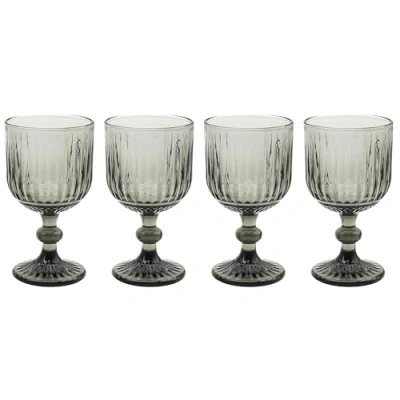 Image of Lesser &amp; Pavey Elements Smoke Wine Glass Set of 4 for Home, Kitchen, Restaurant Parties Lovely Drinks Elegant Gift Women, Men, Wedding Christmas