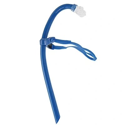 Image of VGEBY Snorkel Lap, Swimming Front Mounted Snorkel, Adult Swimmers Snorkeling Gear with Comfortable Silicone Mouthpiece Swim Training Breath Suitable for Pool Open Water(blue) Diving