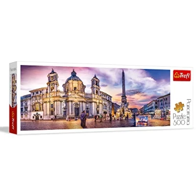 Image of Trefl 29501 Piazza Navona, Italien 500 pieces, panorama, premium quality, for adults and children from 10 years puzzels, Roma Italy