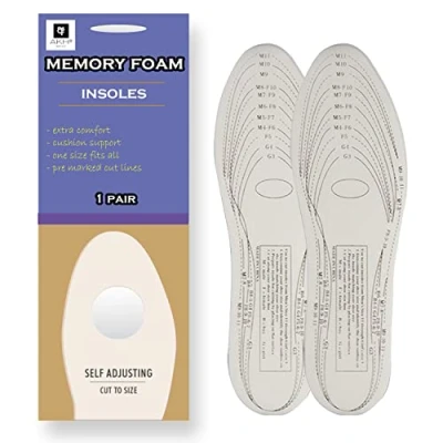 Image of AKH® Memory Form Insoles 1 Pair Size 3 12 Cut to Featured Comfort Shoe Inserts for Trainers Sneakers Sports Work Boots Foot Pain Relief Inner Soles Men and Women