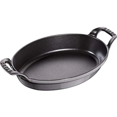 Image of STAUB 40509 562 0 Oval Roasting Dish, 24 cm, Graphite Grey