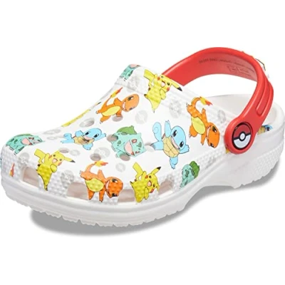 Image of Crocs Unisex Kids Classic Pokemon K Clog, White Multi, 2 UK