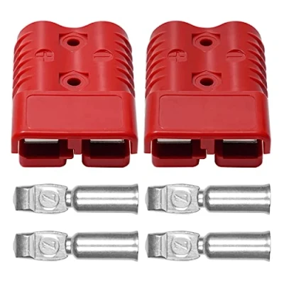 Image of Bohaner 2PCS Anderson Connector 175Amp 600V RED Plug Cable Terminal Battery Power