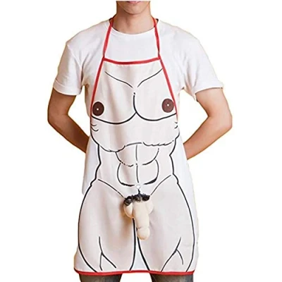 Image of Acizi Novelty Mens and women Cooking Dinner Party BBQ Funny Aprons Sexy Kitchen Rude Womens Gift (MEM)