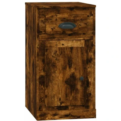 Image of vidaXL Side Cabinet with Drawer Smoked Oak 40x50x75 cm Engineered Wood