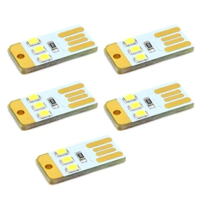 Image of MDHQ 5Pcs USB LED Lamp Night Light Pocket Card Keychains Reading Book Lights For Laptop PC Power