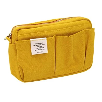 Image of Delfonics] 500091 Inner Carrying Bag Size S Yellow Cotton Pouch Case in