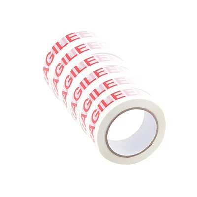 Image of Q Connect Printed Fragile Tape Self Adhesive BOPP 48mmx66m (Pack of 6)