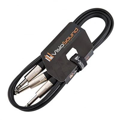 Image of 6.35mm 1/4&quot; Stereo TRS Jack to 2 x Mono Insert Cable/Y Lead 1.5m