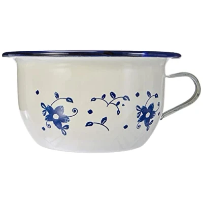 Image of IBILI 919322 Sena Chamber Pot,White/Blue, 22 Cm