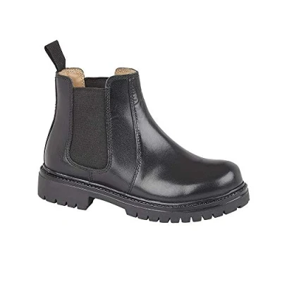 Image of Roamers B525A Unisex Kids Leather Chelsea Boots Black 5