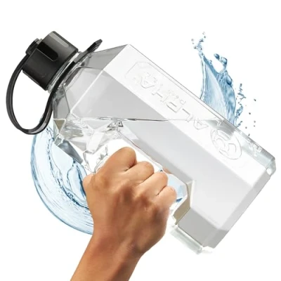 Image of Alpha Designs XXL Gym Water Bottle 2L 2.4 Litre / 2400ml Large Jug BPA Free &amp; Leakproof Keg Clear